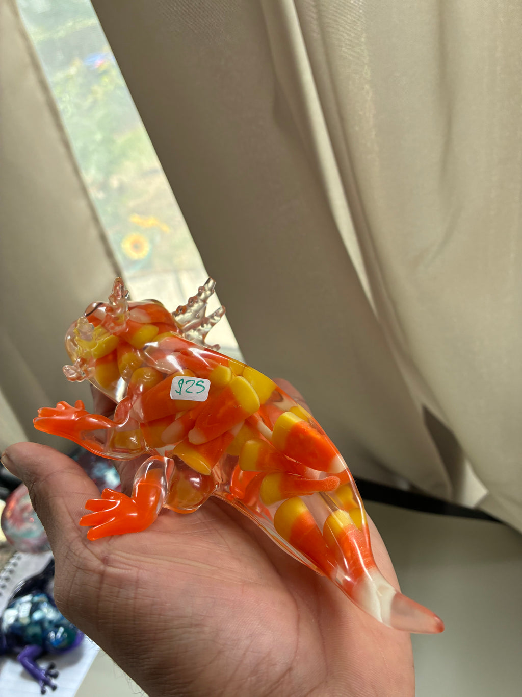 Candy Corn Resin Axolotl Figurine – One of a Kind – additional product view