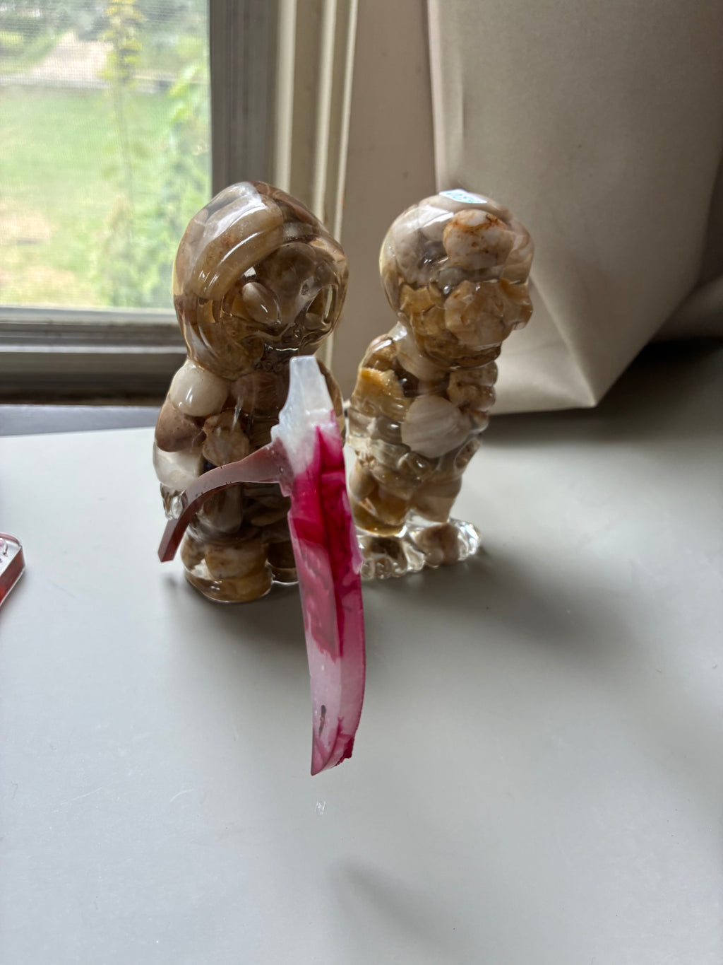 Reaper Skeleton Figurines – Natural Stone Resin Art, Set of 2 – additional product view