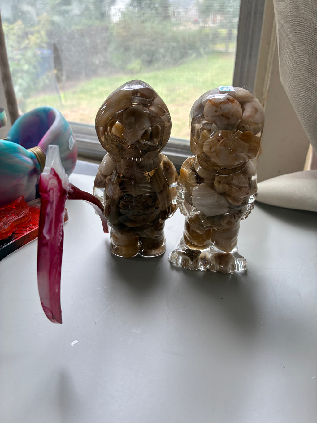 Reaper Skeleton Figurines – Natural Stone Resin Art, Set of 2 – additional product view