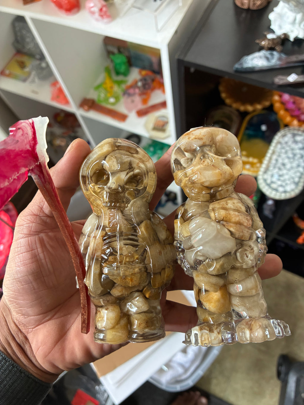 Reaper Skeleton Figurines – Natural Stone Resin Art, Set of 2 – additional product view