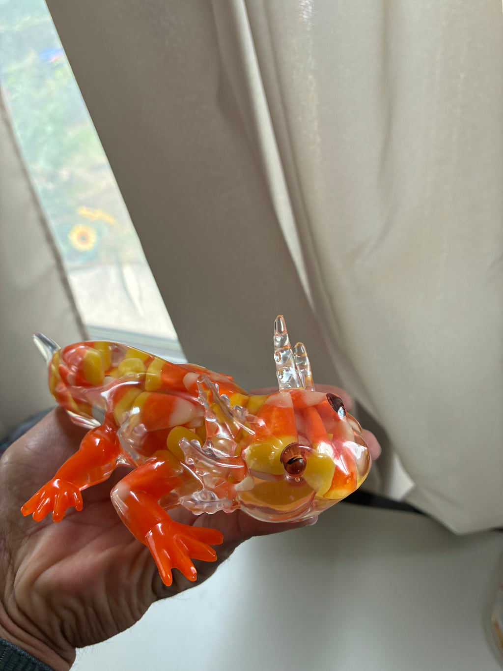 Candy Corn Resin Axolotl Figurine – One of a Kind – additional product view