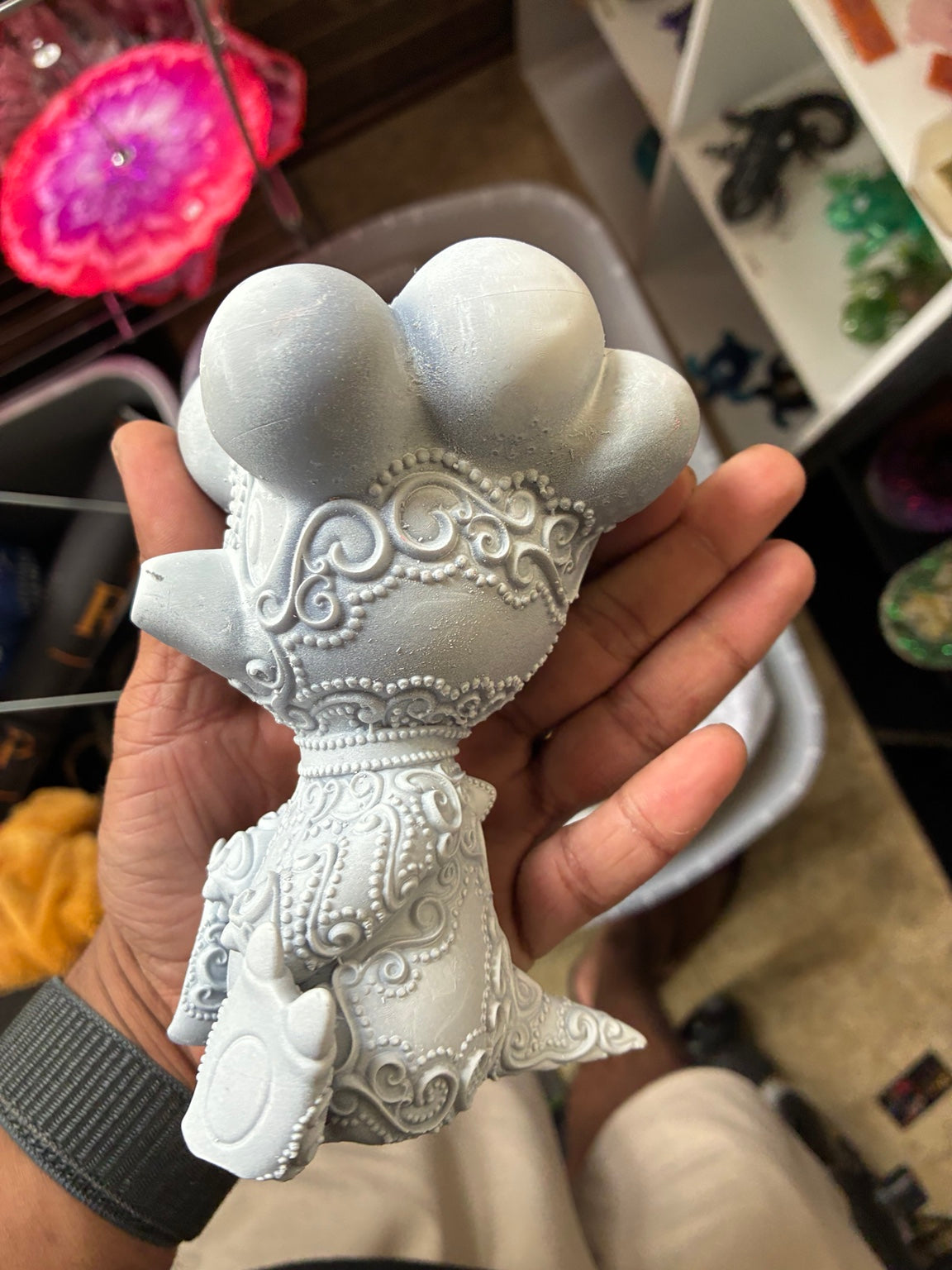 Primed Nidoqueen-inspired UV resin 3D printed DIY paint figure, rear view