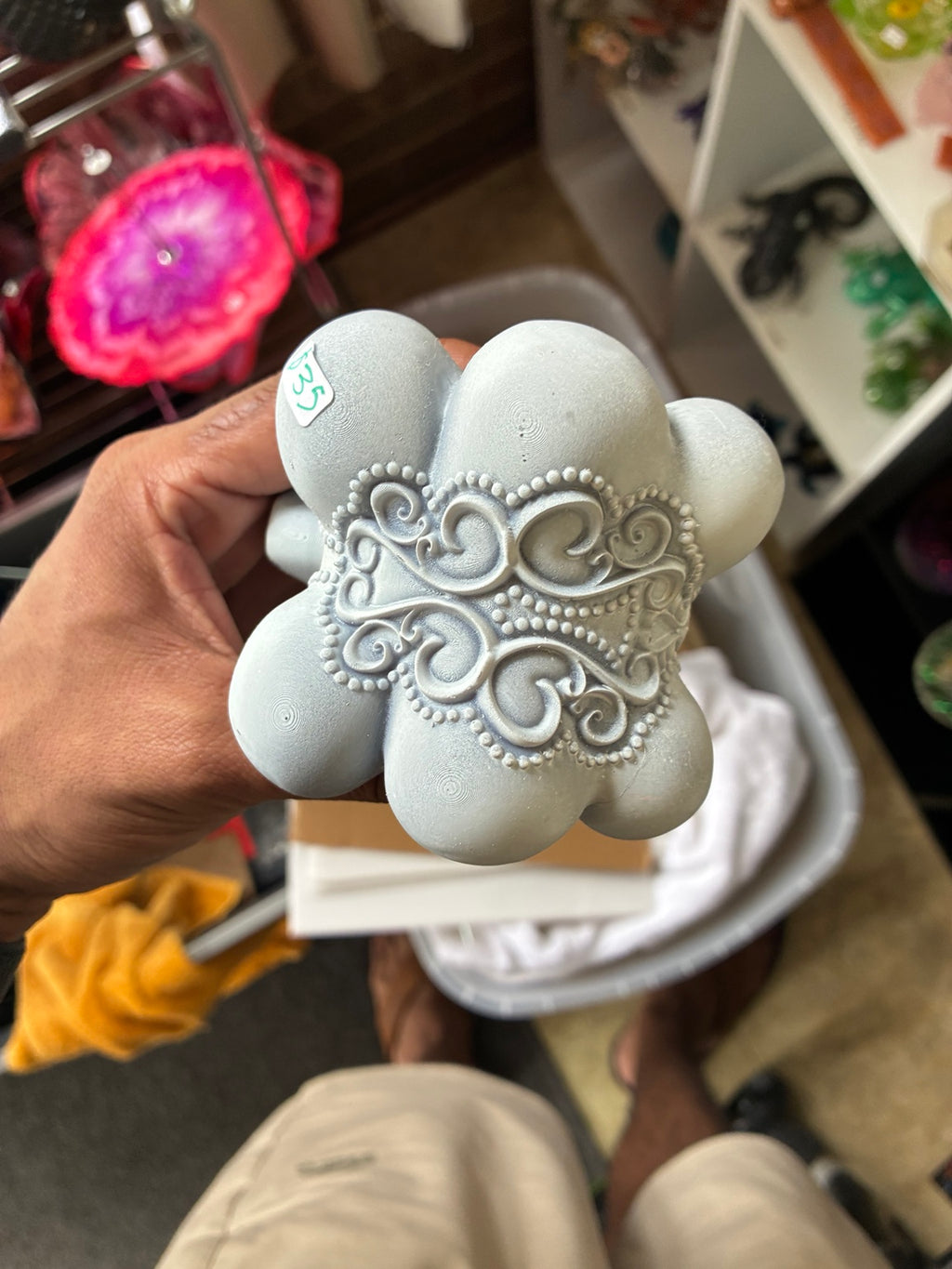 Primed Nidoqueen-inspired UV resin 3D printed DIY paint figure, alternate angle