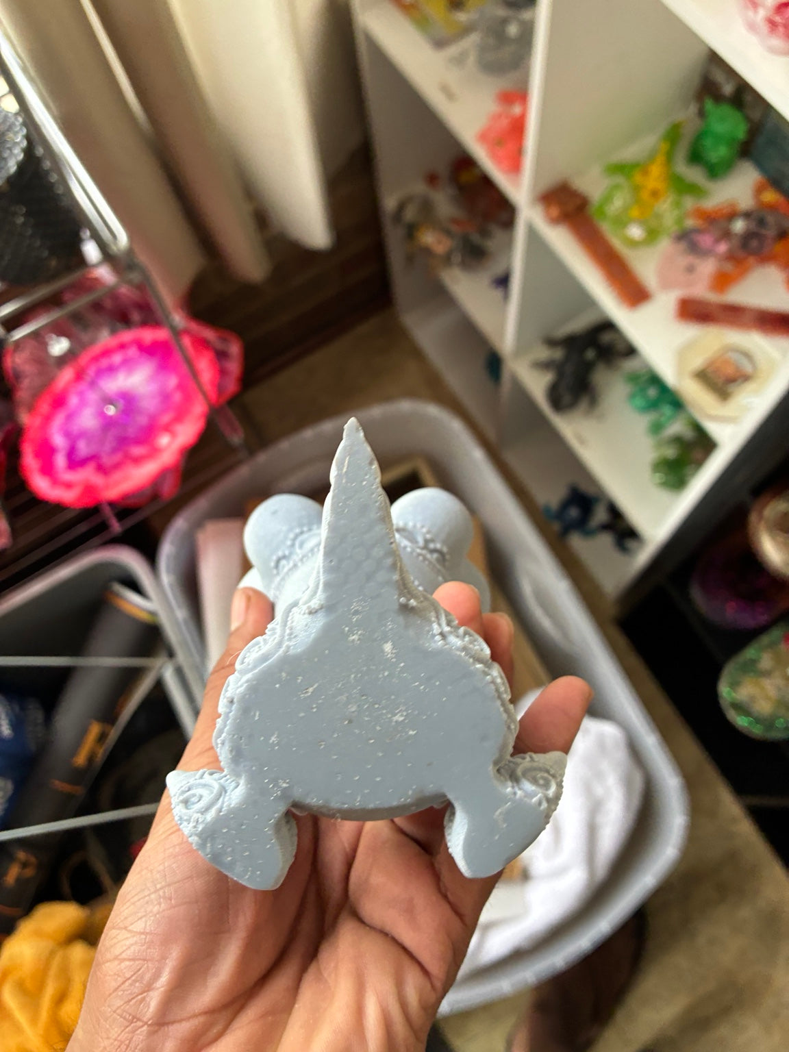 Primed Nidoqueen-inspired UV resin 3D printed DIY paint figure, detail view