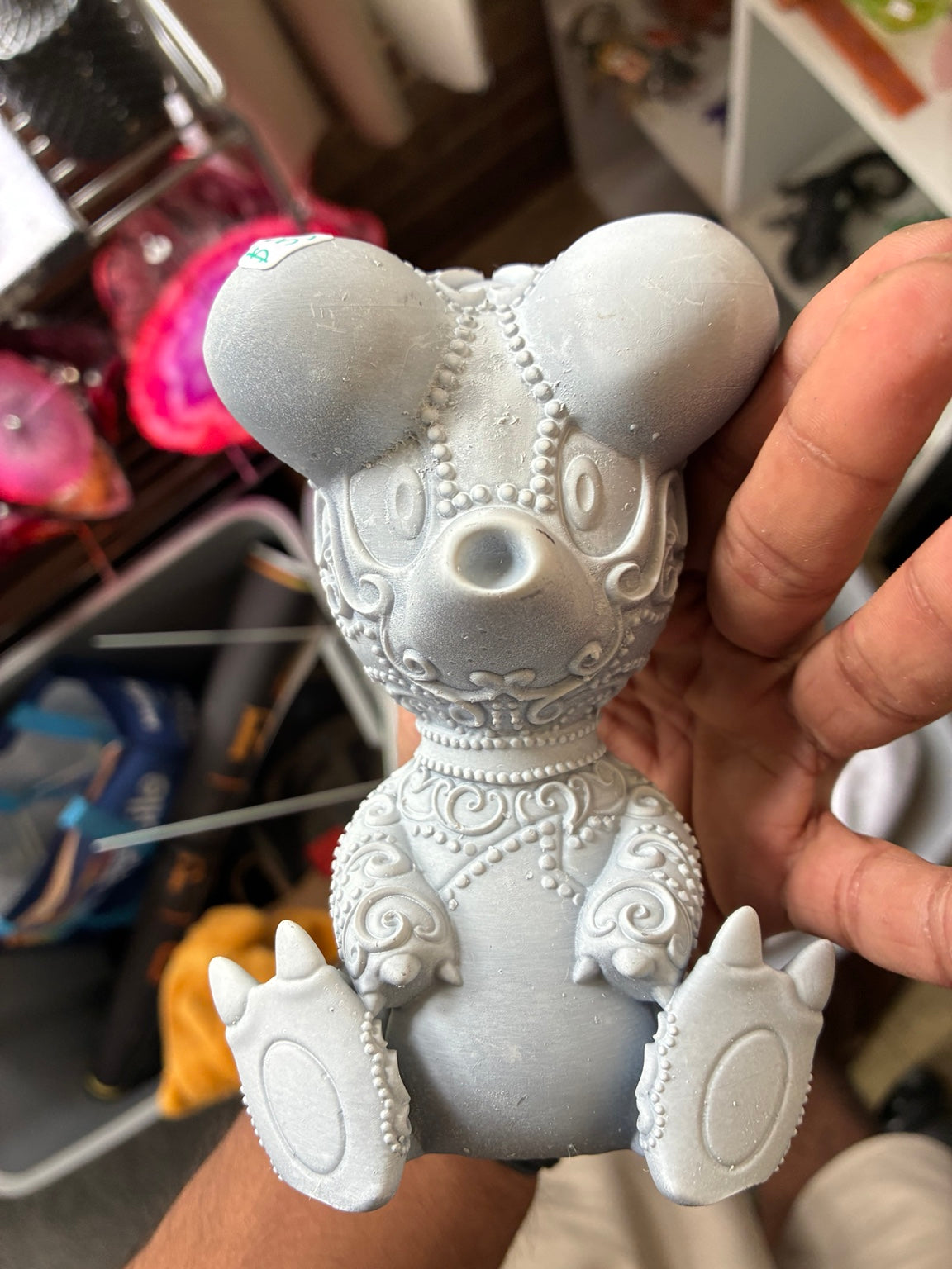 Primed Nidoqueen-inspired UV resin 3D printed DIY paint figure, additional rear and detail view